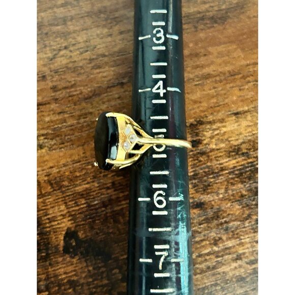 Gold Black Stone Ring - Picture 4 of 4